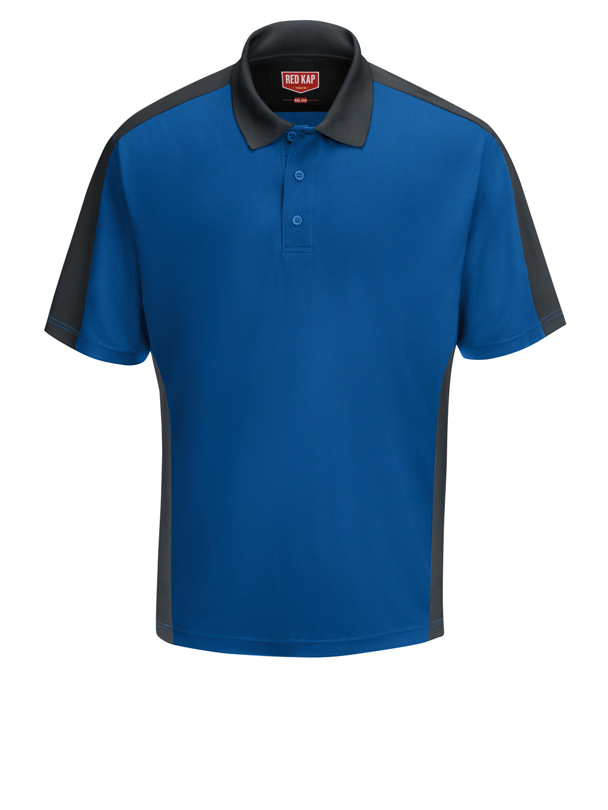 Men's Short Sleeve Performance Knit Two-Tone Polo - SK54 - Royal Blue/Charcoal