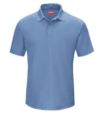 Men's Short Sleeve Performance Knit Gripper-Front Polo - SK74 - Medium Blue