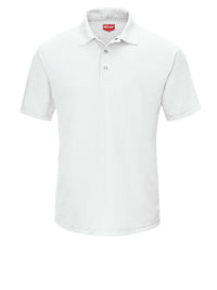 Men's Short Sleeve Performance Knit Gripper-Front Polo - SK74 - White