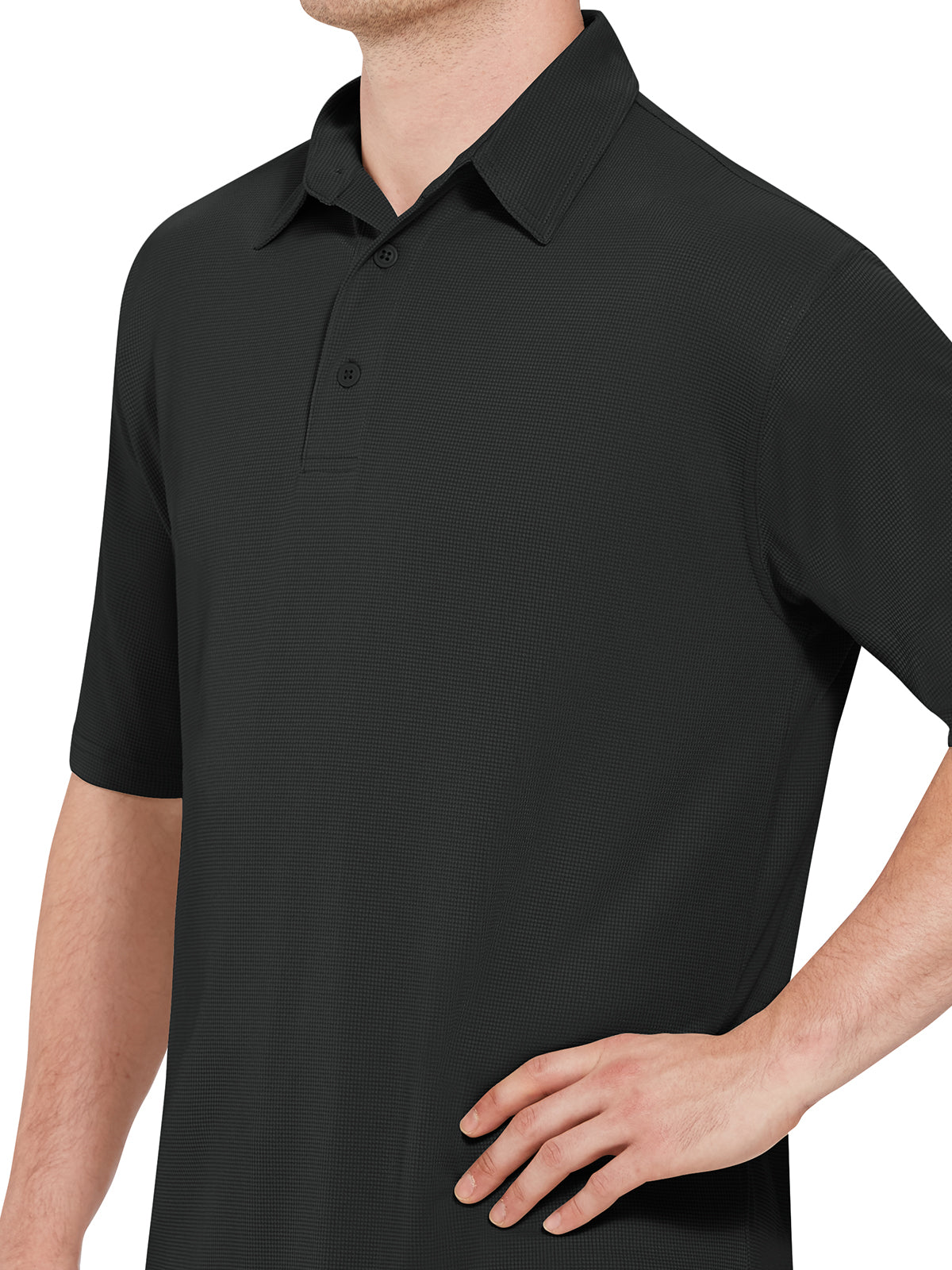 Men's Short Sleeve Performance Knit Flex Series Pro Polo - SK90 - Black