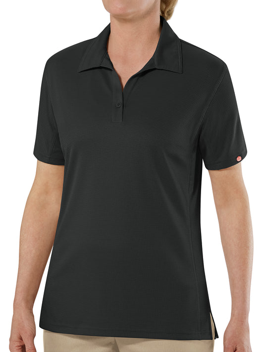 Women's Short Sleeve Performance Knit Flex Series Pro Polo - SK91 - Black