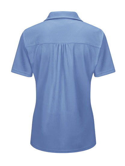 Women's Short Sleeve Performance Knit Flex Series Pro Polo - SK91 - Medium Blue