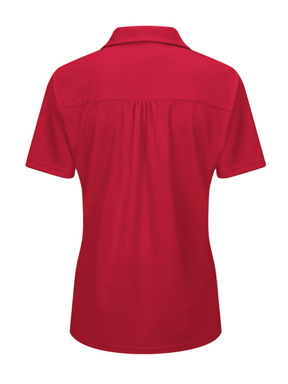 Women's Short Sleeve Performance Knit Flex Series Pro Polo - SK91 - Red