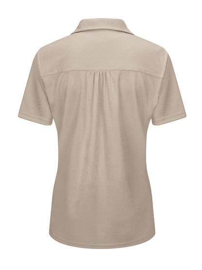 Women's Short Sleeve Performance Knit Flex Series Pro Polo - SK91 - Tan