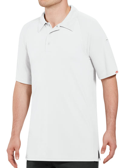 Men's Short Sleeve Performance Knit Flex Active Polo - SK92 - White