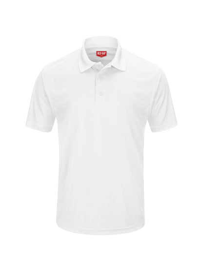 Men's Short Sleeve Performance Knit Pocketless Core Polo - SK96 - White
