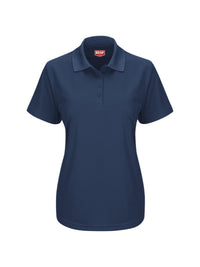 Women's Short Sleeve Performance Knit Pocketless Core Polo - SK97 - Navy