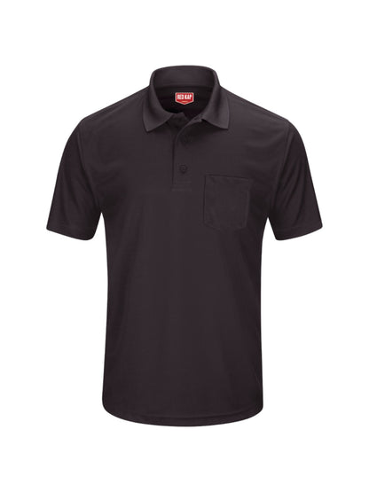 Men's Short Sleeve Performance Knit Pocket Polo - SK98 - Black