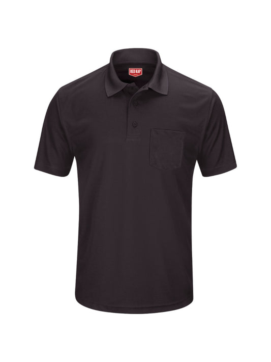 Men's Short Sleeve Performance Knit Pocket Polo - SK98 - Black