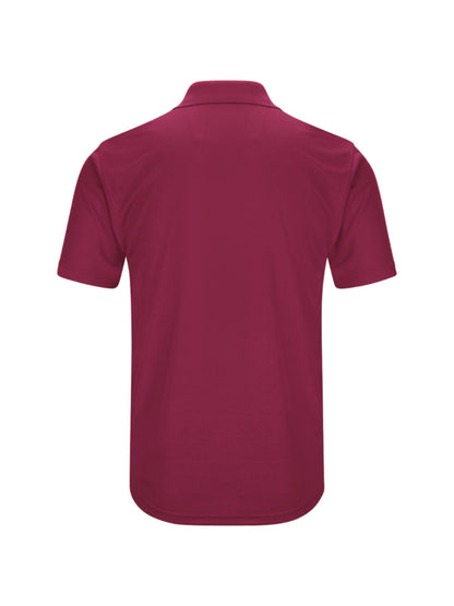 Men's Short Sleeve Performance Knit Pocket Polo - SK98 - Burgundy