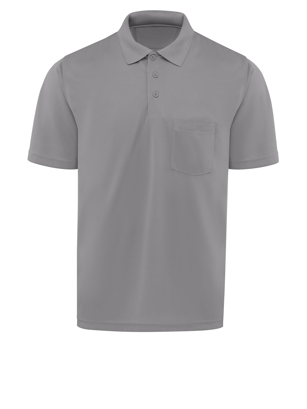 Men's Short Sleeve Performance Knit Pocket Polo - SK98 - Grey