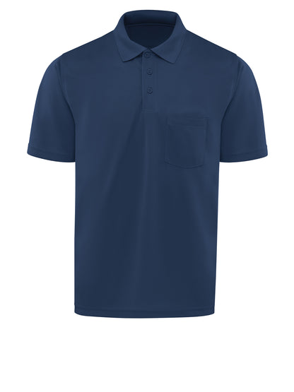 Men's Short Sleeve Performance Knit Pocket Polo - SK98 - Navy