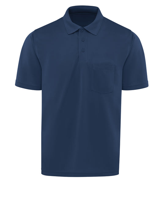 Men's Short Sleeve Performance Knit Pocket Polo - SK98 - Navy