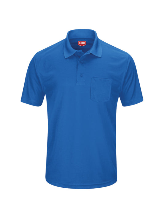 Men's Short Sleeve Performance Knit Pocket Polo - SK98 - Royal Blue