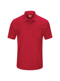 Men's Short Sleeve Performance Knit Pocket Polo - SK98 - Red