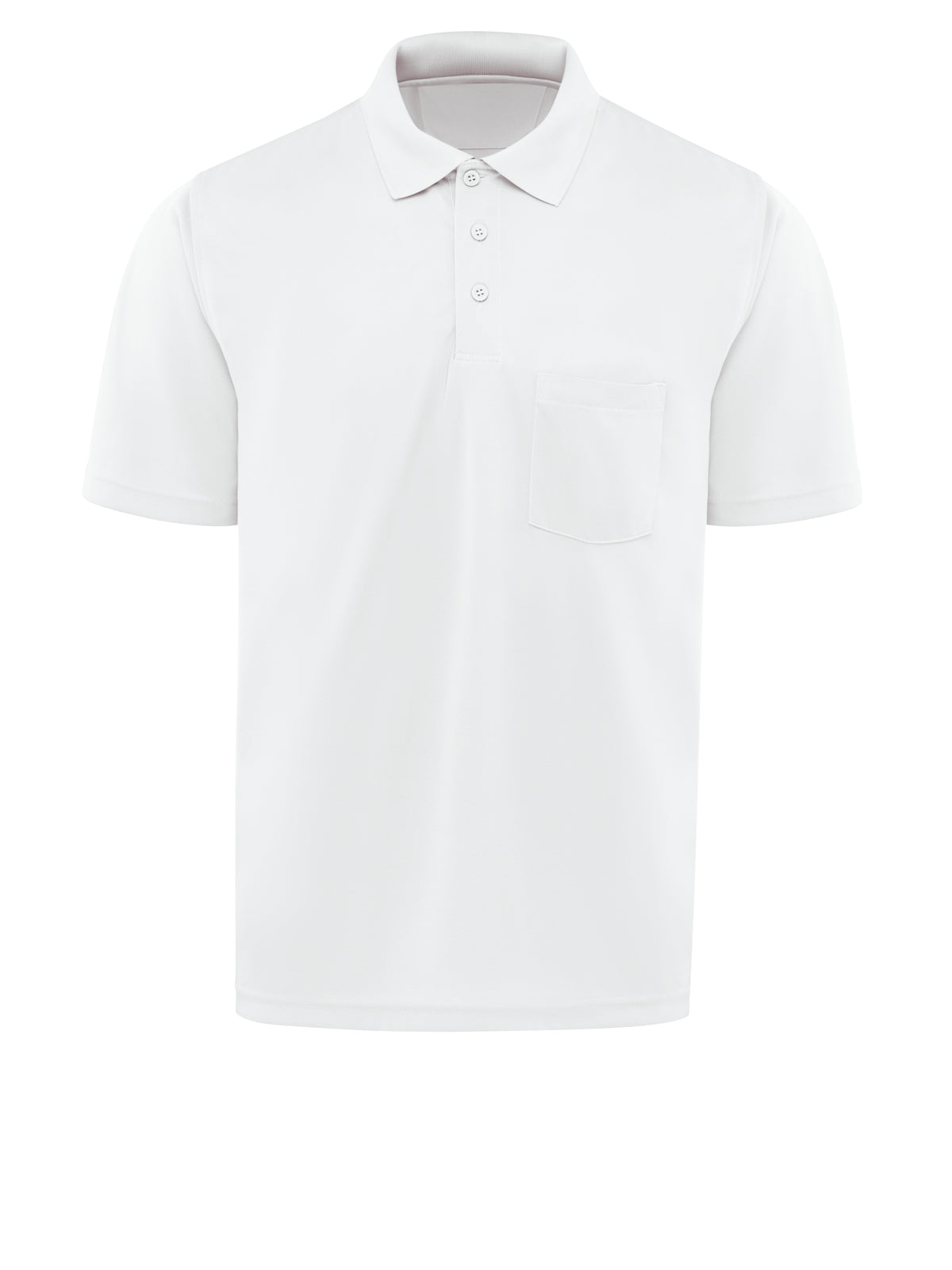 Men's Short Sleeve Performance Knit Pocket Polo - SK98 - White