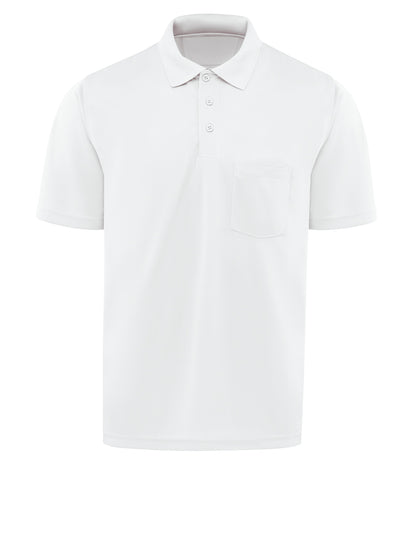 Men's Short Sleeve Performance Knit Pocket Polo - SK98 - White