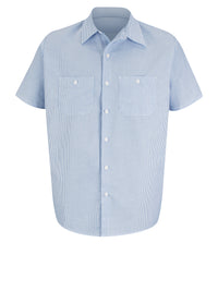 Men's Short Sleeve Industrial Stripe Work Shirt - SL20 - Blue/White Stripe