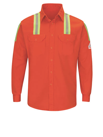 Men's 7Oz Excel Flame-Resistant Hi-Visibility Work Shirt - SLAT - Orange