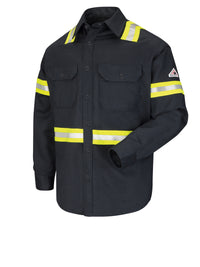 Men's Midweight Flame-Resistant Enhanced Visibility Uniform Shirt - SLDT - Navy