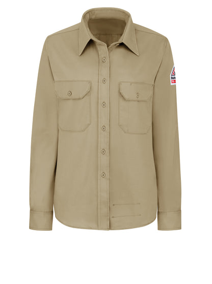Women's Long Sleeve Dress Uniform Shirt Khaki - SLU3 - Khaki