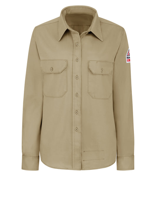 Women's Long Sleeve Dress Uniform Shirt Khaki - SLU3 - Khaki