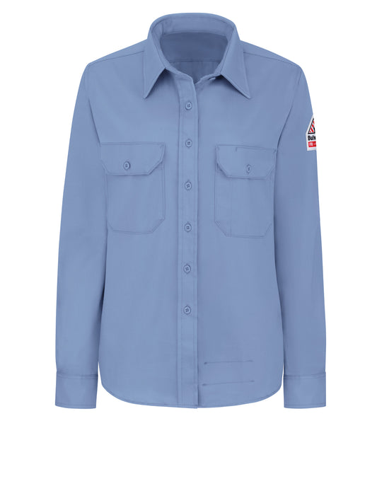 Women's Long Sleeve Dress Uniform Shirt Khaki - SLU3 - Light Blue