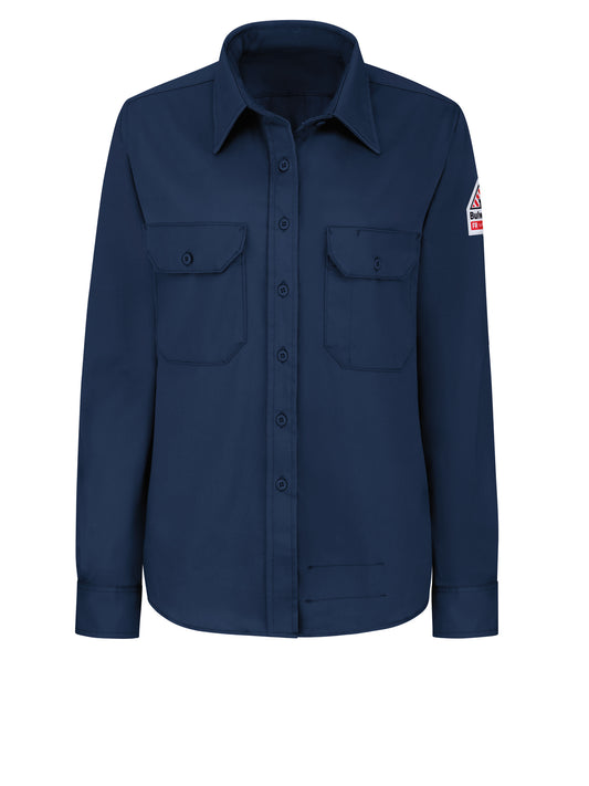 Women's Long Sleeve Dress Uniform Shirt Khaki - SLU3 - Navy