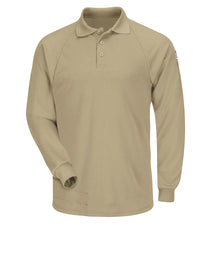 Men's Classic Lightweight Flame-Resistant Long Sleeve Polo - SMP2 - Khaki