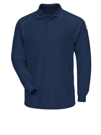 Men's Classic Lightweight Flame-Resistant Long Sleeve Polo - SMP2 - Navy