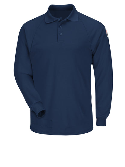 Men's Classic Lightweight Flame-Resistant Long Sleeve Polo - SMP2 - Navy