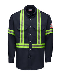 Men's Flame-Resistant Reflective Dress Uniform Shirt - SMUC - Navy