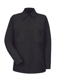 Women's Long Sleeve Industrial Work Shirt - SP13 - Black