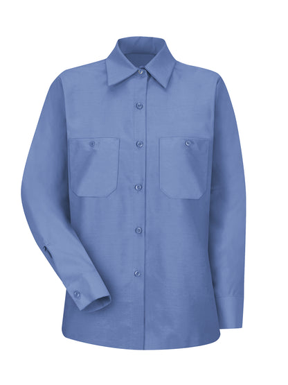 Women's Long Sleeve Industrial Work Shirt - SP13 - Petrol Blue