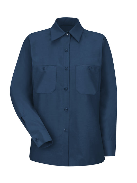 Women's Long Sleeve Industrial Work Shirt - SP13 - Navy