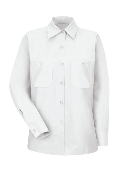 Women's Long Sleeve Industrial Work Shirt - SP13 - White