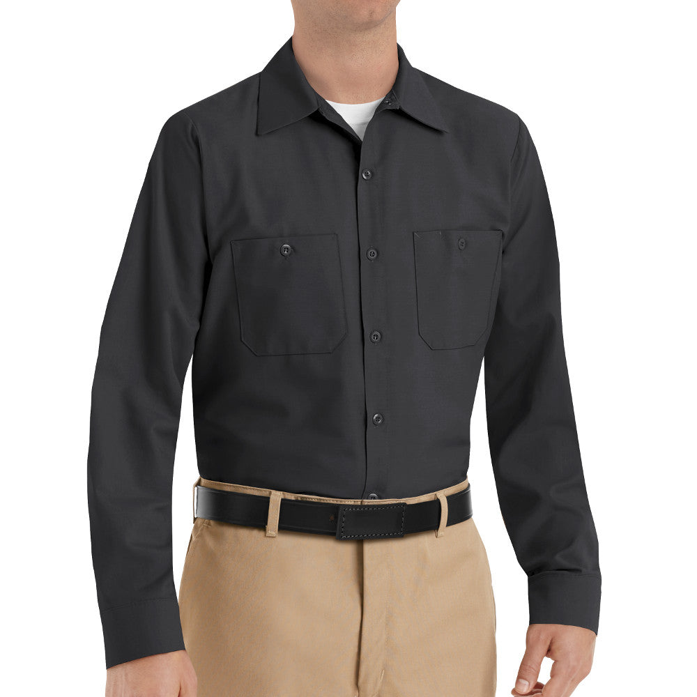 Men's Long Sleeve Industrial Work Shirt - SP14 - Black