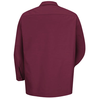 Men's Long Sleeve Industrial Work Shirt - SP14 - Burgundy