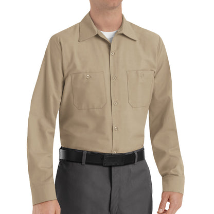 Men's Long Sleeve Industrial Work Shirt - SP14 - Khaki