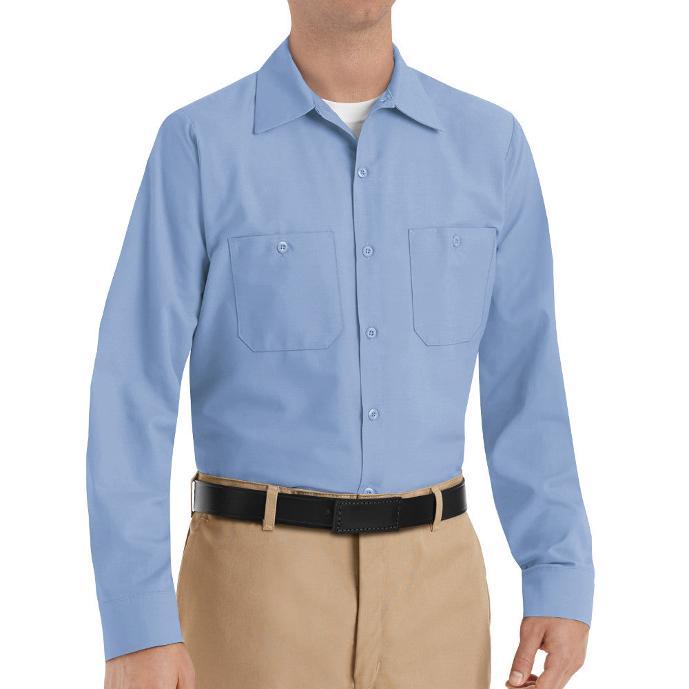 Men's Long Sleeve Industrial Work Shirt - SP14 - Light Blue