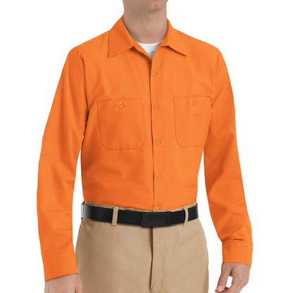 Men's Long Sleeve Industrial Work Shirt - SP14 - Orange