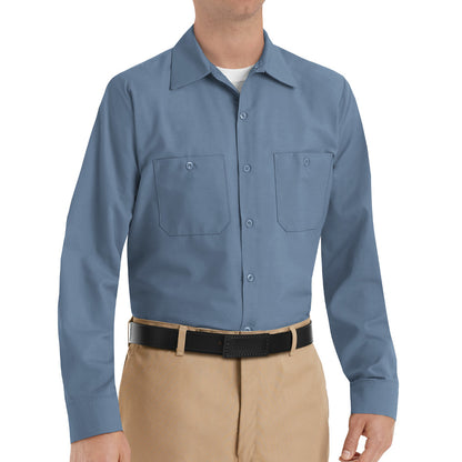 Men's Long Sleeve Industrial Work Shirt - SP14 - Postman Blue