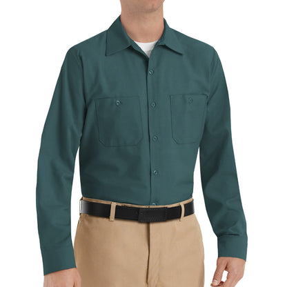 Men's Long Sleeve Industrial Work Shirt - SP14 - Spruce Green