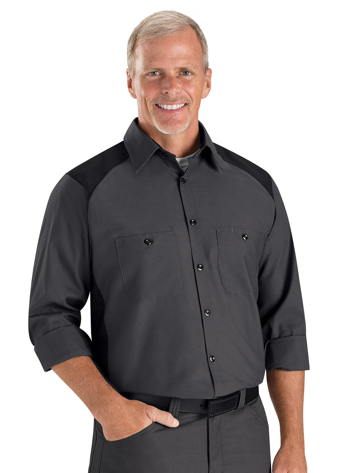 Men's Long Sleeve Motorsports Shirt - SP18 - Charcoal/Black