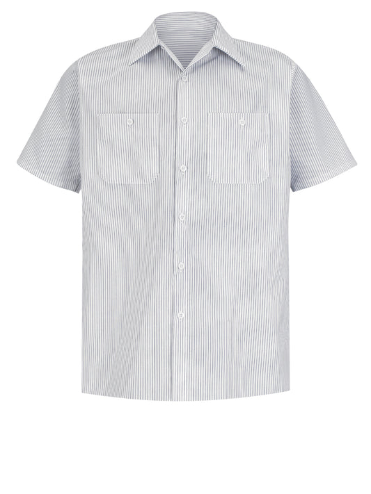 Men's Short Sleeve Striped Work Shirt - SP20 - Charcoal White