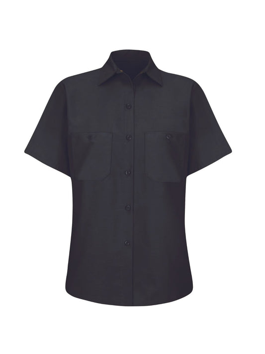 Women's Short Sleeve Industrial Work Shirt - SP23 - Black