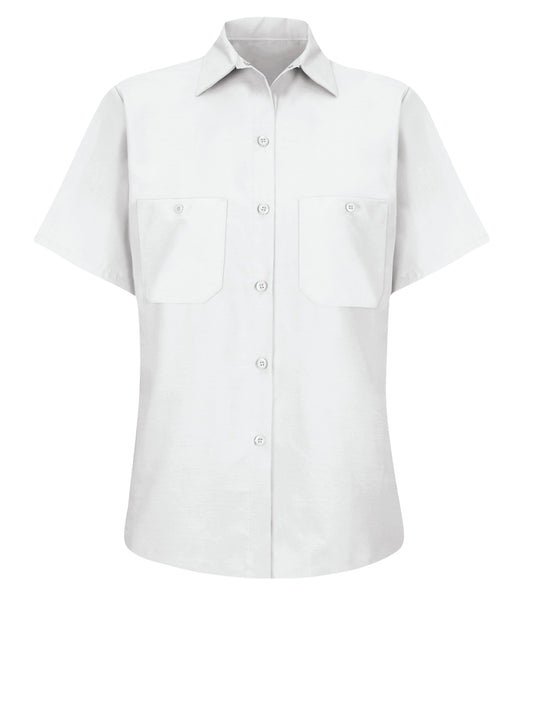 Women's Short Sleeve Industrial Work Shirt - SP23 - White