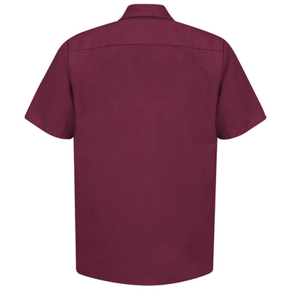 Men's Short Sleeve Industrial Work Shirt - SP24 - Burgundy