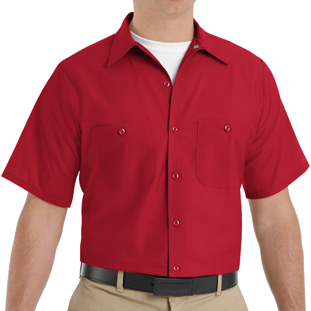 Men's Short Sleeve Industrial Work Shirt - SP24 - Red