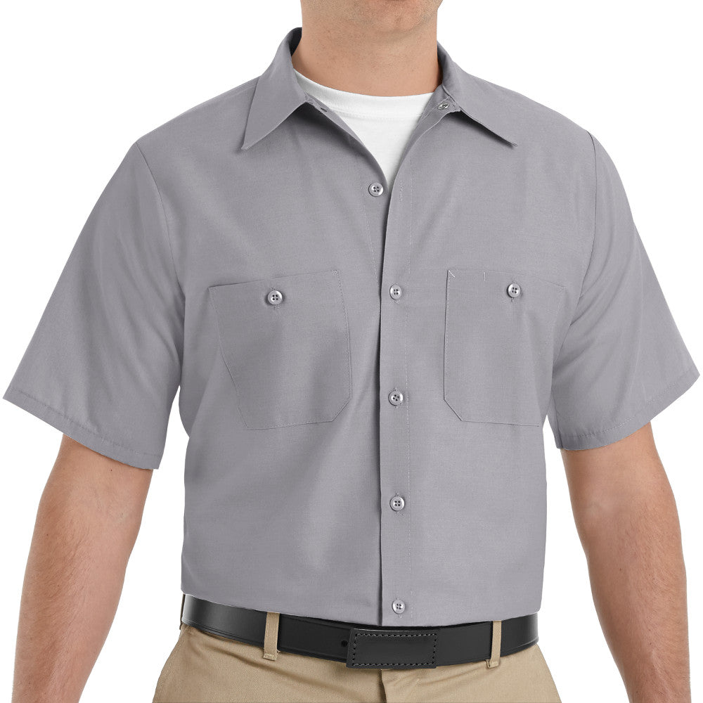 Men's Short Sleeve Industrial Work Shirt - SP24 - Silver Grey